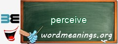 WordMeaning blackboard for perceive